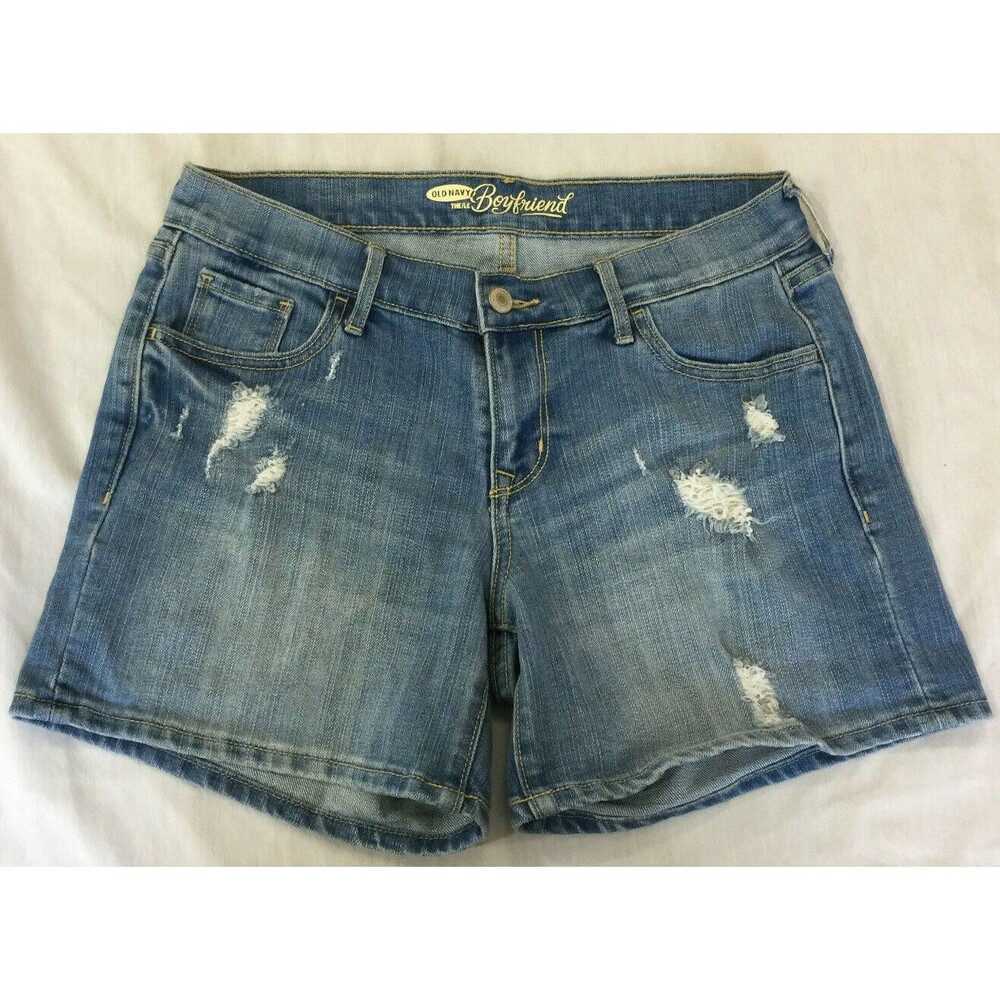 OLD NAVY BOYFRIEND WOMENS JEANS DISTRESSED SHORTS SIZE 4